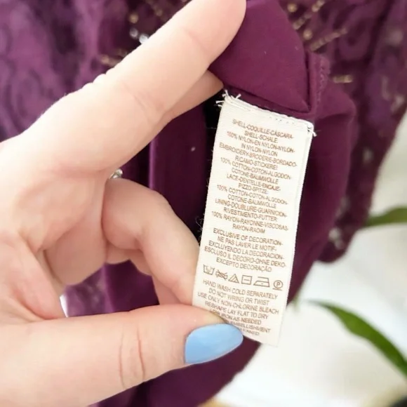 NWT Free People North Star Lace A-Line Mini Dress Plum Bell Sleeve Size 12 - Picture 7 of 9